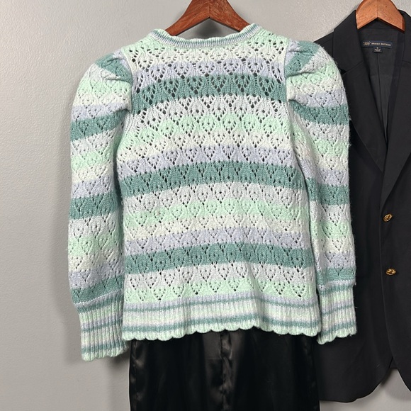 LoveShackFancy Striped V-Neck Sweater Size: S - Picture 7 of 10